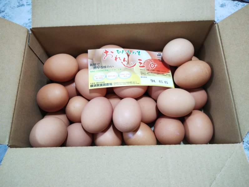おれんじ玉子Lサイズ1000円の箱の中身